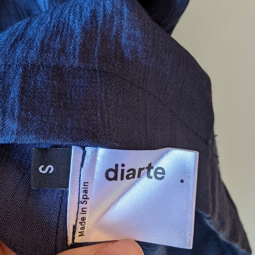 Diarte Oversized Shirt Dress 3/4 Sleeve Viscose Lagenlook Blue Shiny NWT Small - Picture 5 of 6